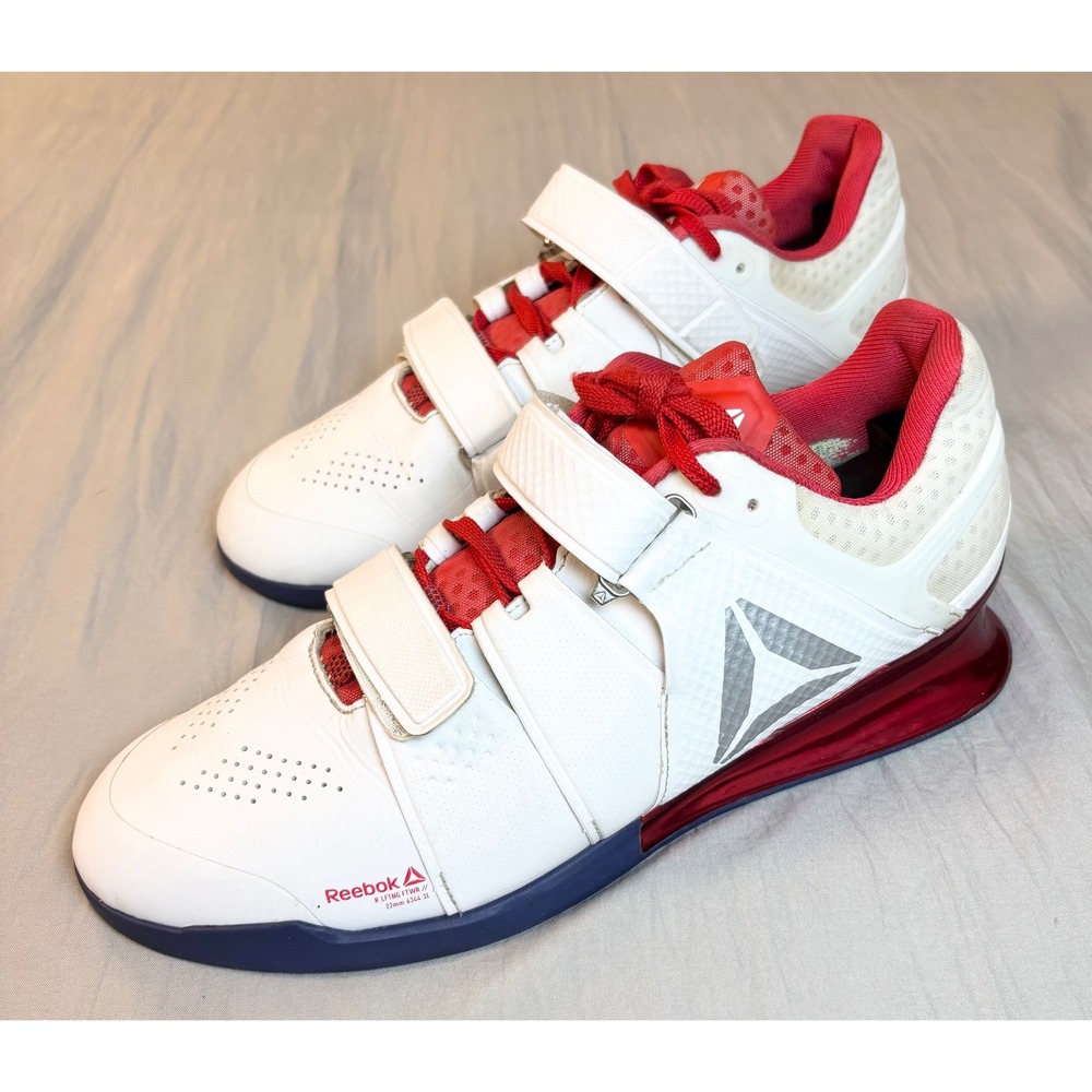 Reebok Legacy Lifter Weightlifting Shoes Men's 10.5 22 mm White Red Navy BD1793